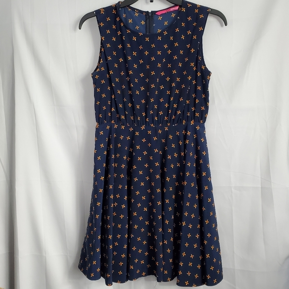 Pinkyotto Pinwheel Dress Size S/XS Navy Sleeveless